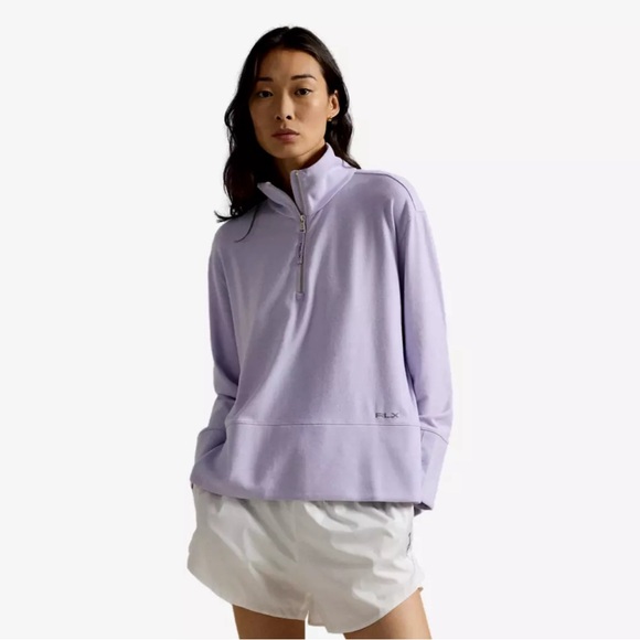 RLX Ralph Lauren Cloud Fleece Funnel Neck Quarter Zip Pull Over, NWT - Picture 3 of 7